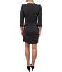 Julia Jordan Stretch V-Neck 3/4 Sleeve Knot Waist Sheath Dress, Color:Black - Image 2