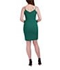 Color:Emerald - Image 2 - Stretch V-Neck Spaghetti Strap Knot Bodice Mini Dress