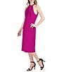 Julia Jordan Twist Halter Neck Sleeveless Stretch Crepe Sheath Dress, Color:Cassis - Image 3