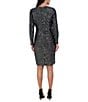 Color:Black/Silver - Image 2 - Velvet Sequin Surplice V-Neck Long Sleeve Sheath Dress