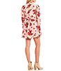 Color:Pink Decadence - Image 2 - Gabe Floral Print Silk Ruffle Mock Neck Long Sleeve Tiered Mini Dress