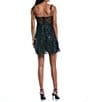 Color:Black - Image 2 - 3D Floral Illusion Corset Bodice A-Line Dress