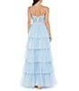 Jump Beaded Deep V-Neck Ruffle Tiered Ball Gown - Image 2