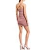 Color:Rose - Image 2 - Glitter Ruched Pull-On Mini Dress