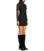 Jump Long Sleeve Foiled Velvet Mini Dress - Image 3