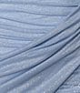 Color:Light Blue - Image 4 - Long Sleeve Square Neck Ruched Drape Detail Dress