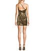 Color:Gold - Image 2 - One Shoulder Sequin Bodycon Mini Dress