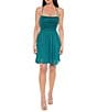 Jump Sleeveless Glitter Matte Jersey Lace Up Back Mini Dress - Image 1