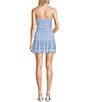 Jump Sleeveless Glitter Shirred Drop Waist Double Ruffle Flounce Hem Dress, Color:Light Blue - Image 2