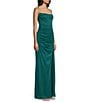 Jump Sleeveless Glitter Spaghetti Rhinestone Strap Drape Bodice Gown - Image 3