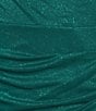 Jump Sleeveless Glitter Spaghetti Rhinestone Strap Drape Bodice Gown - Image 4