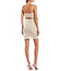 Color:Champagne - Image 2 - Sleeveless Scoop Neck Metallic Ruched Dress