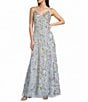 Jump Sleeveless Sequin Embellished Floral Mesh V-Neck Dress - Image 1