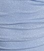 Color:Lite Blue - Image 4 - Square Neck Cap Sleeve Ruched Dress