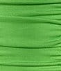 Color:Lime - Image 4 - Square Neck Spaghetti Tie Strap Ruched Dress