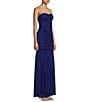 Color:Royal - Image 3 - Strapless Glitter Ruched Long Dress