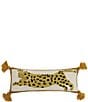 Jungalow Chi Chi Leopard Tasseled Wool Hook Pillow, Color:Gold - Image 1