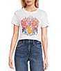 Junk Food ACDC 1983 On Tour Crew Neck Short Sleeve Cropped Graphic T-Shirt, Color:White - Image 1