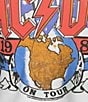 Junk Food ACDC 1983 On Tour Crew Neck Short Sleeve Cropped Graphic T-Shirt, Color:White - Image 4