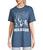 Color:Weeping Willow - Image 1 - ACDC Back In Black Oversized Graphic T-Shirt