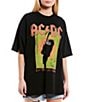 Color:Black - Image 2 - ACDC European Tour Oversized Graphic T-Shirt
