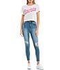 Color:White - Image 3 - Barbie™ Logo Cropped Graphic T-Shirt