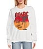 Junk Food Crewneck ACDC Fleece Sweatshirt, Color:White - Image 1