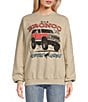 Junk Food Crewneck Long Sleeve 4X4 Bronco Bustin Loose Graphic Sweatshirt, Color:Sand - Image 1