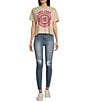Junk Food Crewneck Short Sleeve The Who 1965 Tour Cropped T-Shirt, Color:Sand - Image 3
