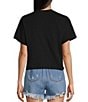 Color:Black - Image 2 - Ford Mustang Stripe Cropped Raw Edge T-Shirt