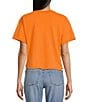 Color:Tangerine - Image 2 - Oversized Nashville Cropped Raw Edge T-Shirt