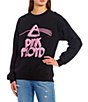 Color:Black - Image 1 - Pink Floyd Graphic Pullover Sweatshirt