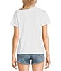Color:White - Image 2 - Short Sleeve Crewneck Warped Smileys Fitted T-Shirt