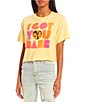 Color:Yellow Haze - Image 1 - Short Sleeve I Got You Babe Pull-On Graphic Tee
