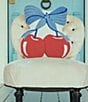 Junk Gypsy Cherries Wool Hooked Shaped Throw Pillow - Image 3