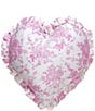 Junk Gypsy Heart-Shaped Dolly Toile Ruffled Throw Pillow - Image 1