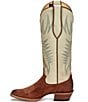 Color:Brown/White - Image 4 - Clara Leather Western Boots