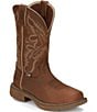 Color:Rustic Tan - Image 1 - Rush Leather Waterproof Nano Composite Western Boots
