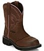 Color:Aged Bark - Image 1 - Wanette Leather Steel Toe Western Boots