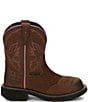 Color:Aged Bark - Image 2 - Wanette Leather Steel Toe Western Boots