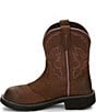 Color:Aged Bark - Image 4 - Wanette Leather Steel Toe Western Boots