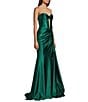 Jovani Strapless Corset Keyhole Side Sash Dress, Color:Hunter - Image 3