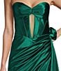 Jovani Strapless Corset Keyhole Side Sash Dress, Color:Hunter - Image 6