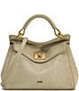 JW PEI Lucia Classic Crocodile-Embossed Suede Top Handle Bag - Image 1