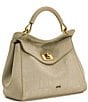 JW PEI Lucia Classic Crocodile-Embossed Suede Top Handle Bag - Image 4