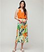 Color:Print - Image 4 - Bias-Cut Wildflower Print Mid Rise Waist Pull-On Skirt