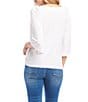 Karen Kane Boat Neck 3/4 Flare Sleeve Twist Hem Top, Color:Off White - Image 2