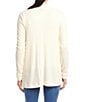 Karen Kane Brushed Ribbed Draped Long Sleeve Open Front Cardigan, Color:Dark Cream - Image 2