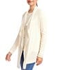 Karen Kane Brushed Ribbed Draped Long Sleeve Open Front Cardigan, Color:Dark Cream - Image 3