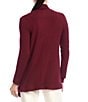 Karen Kane Brushed Ribbed Draped Long Sleeve Open Front Cardigan, Color:Wine - Image 2
